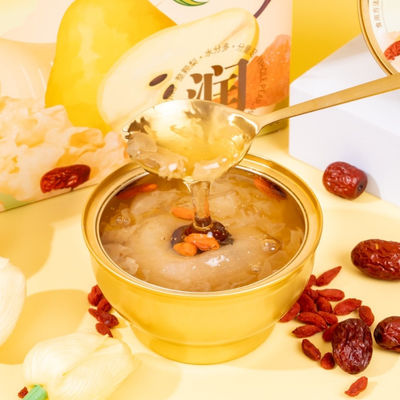 İyi bir fiyat. Anlık Kuş Yuvası Tremella Pear Çorbası Yiyebilir Kolajen Tatlı Doğal Düşük Şeker Koruyucu içermez çevrimiçi